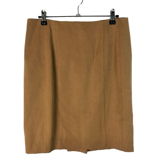 Express Camel Brown Knee Length Pencil Skirt 6 - Picture 1 of 4